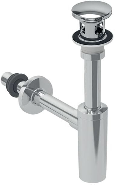 Geberit Waschbeckenablauf 151021211 mit Siphon, Außenventilstopfen mit Druckbetätigung, hochglanz-verchromt