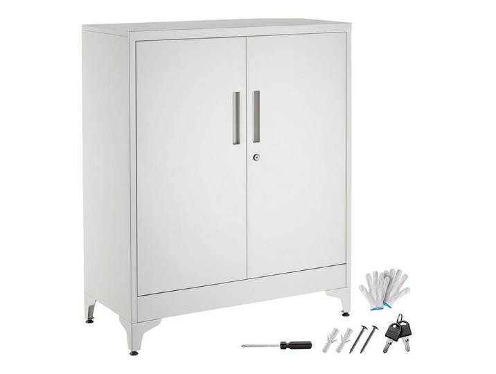 tectake Aktenschrank Blake (Komplettset, 1-St., inkl. 2 Schlüssel) 2 höhenverstellbare Böden
