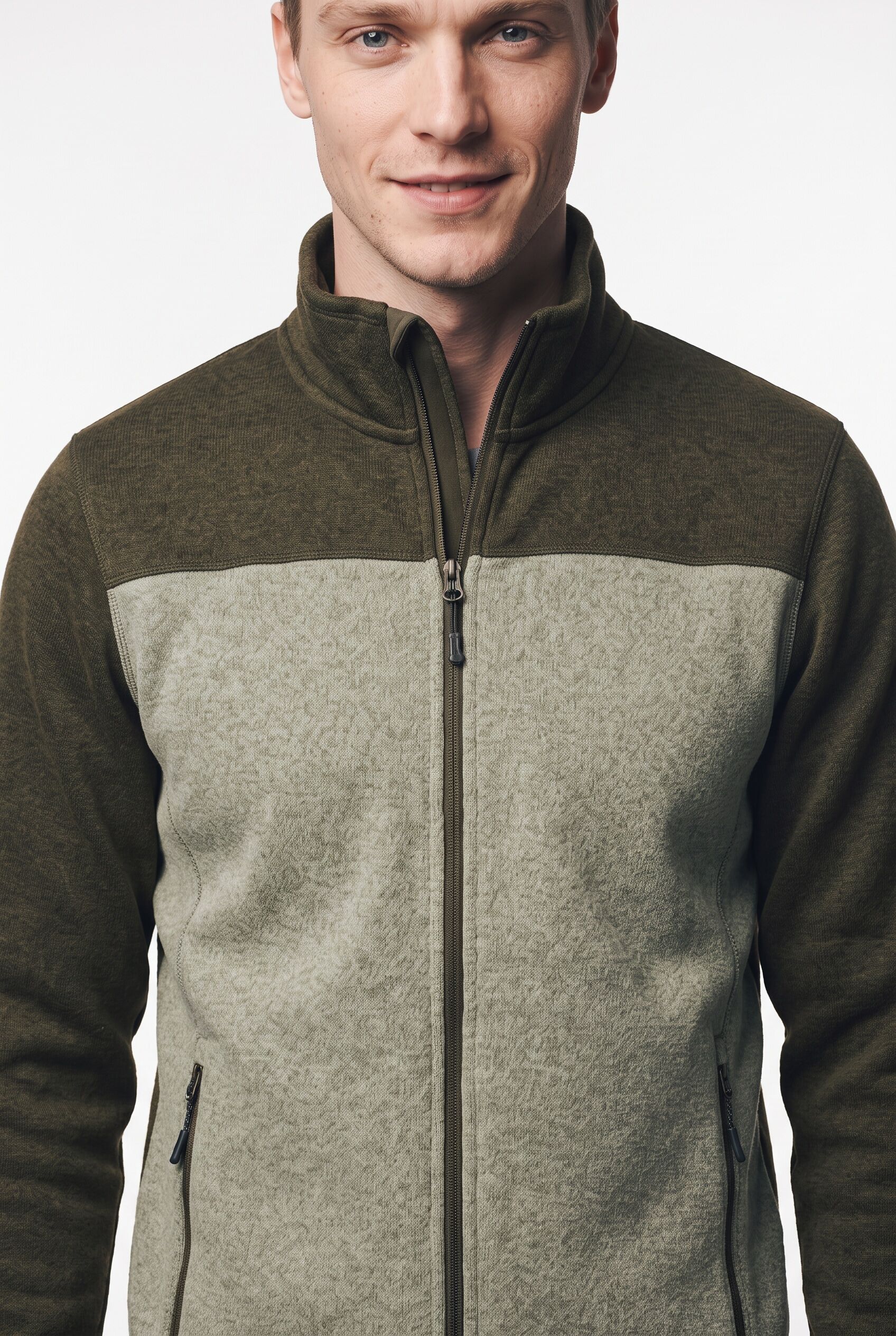Fleecejacke ICEPEAK "ICEPEAK ADRIAN", Herren, Gr. 3XL, braun (olive), Obermaterial: 100% Polyester, Jacken Fleecejacke, auch in grossen Grössen olive 3XL