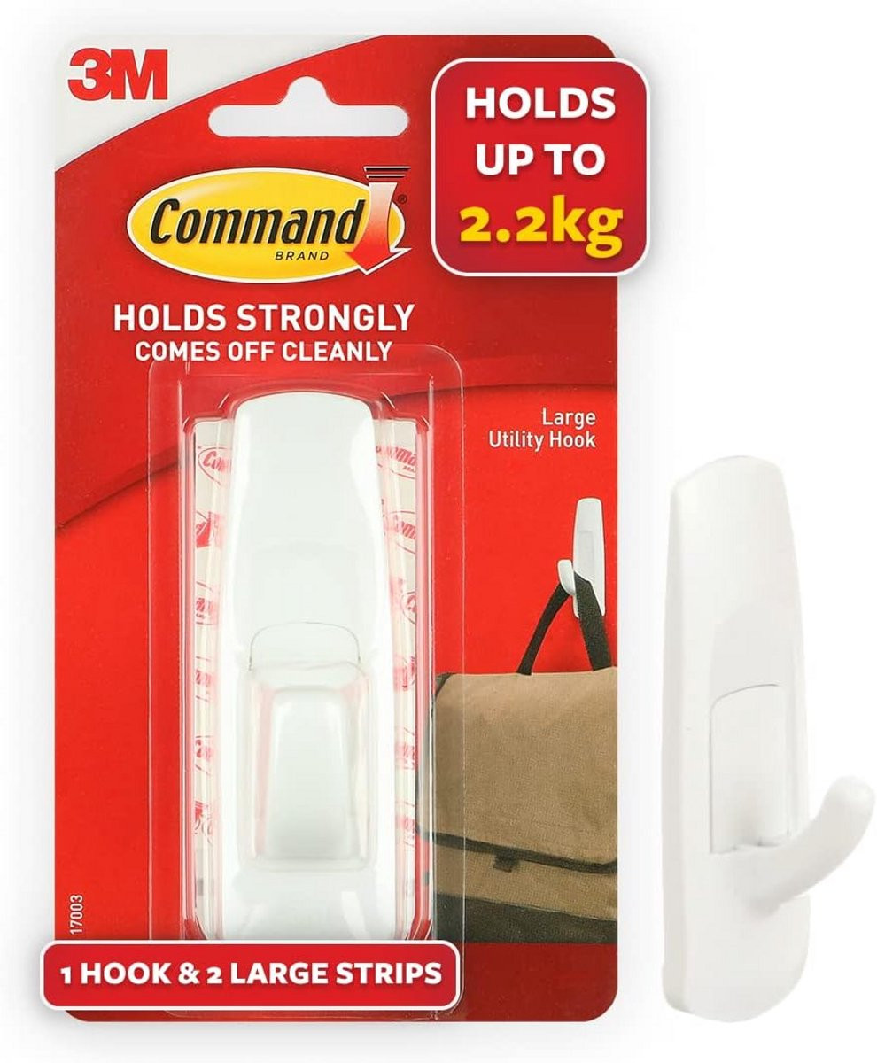 Command Large Utility haken, wit, 1-haak, 2 strepen (17003ES)