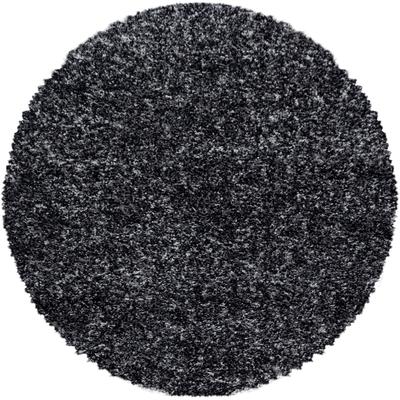 Hochflor-Teppich AYYILDIZ TEPPICHE "Enjoy Shaggy ,auch als Läufer und in Rund", grau (anthrazit), H:50mm Ø:80cm, Kunstfaser, Teppiche, Shaggy, Langflor, meliert, Wohnzimmer, Schlafzimmer