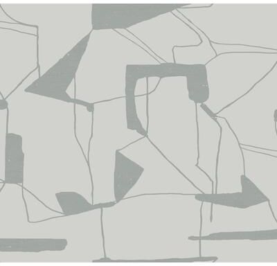 Antonina Vella Abstract Geo Fog & Silver Wallpaper