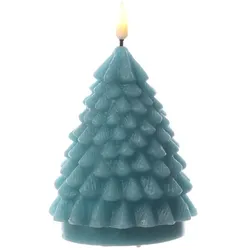283 LED Kerze Tannenbaum Weihnachtsbaum Echtwachs flackernd H: 11cm grün