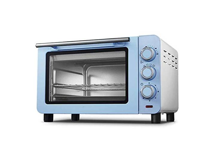 QERTYHJK Automatischer Mini-Backofen elektrisch mit 60-Minuten-Timer, inklusive Backblech und Verbrühschutzhandschuhen, 1200 W Kochleistung, 15 l Fassungsvermögen