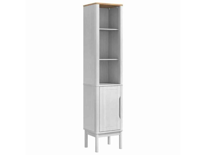 En solde  Meuble de salle de bain - Armoire WC - Meuble WC - haut avec porte Blanc 35x30x160 cm L2002