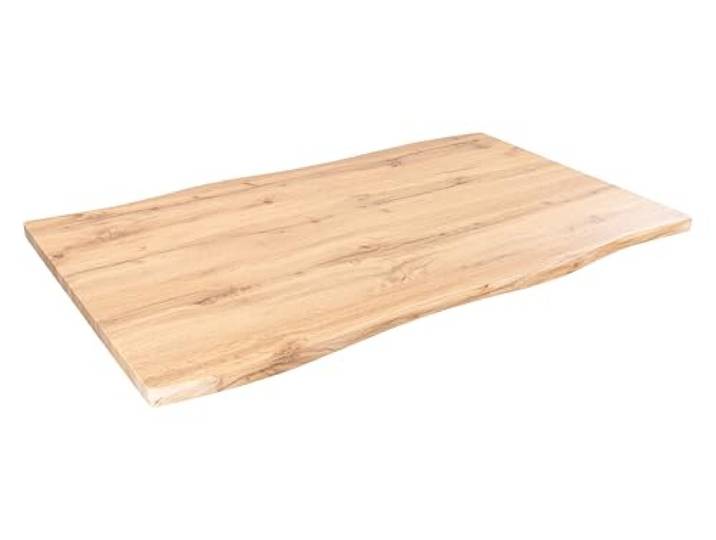 SAM Tischplatte Joan 120x70 cm Eiche Baumkante Holzplatte für Küche & Café