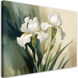 WANDBILD weißes aquarell blumen