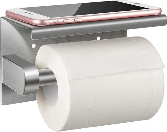 Unyqoos Toiletrolhouder met opbergruimte voor de badkamer - Roestvrij staal SUS304 - Wandmontage