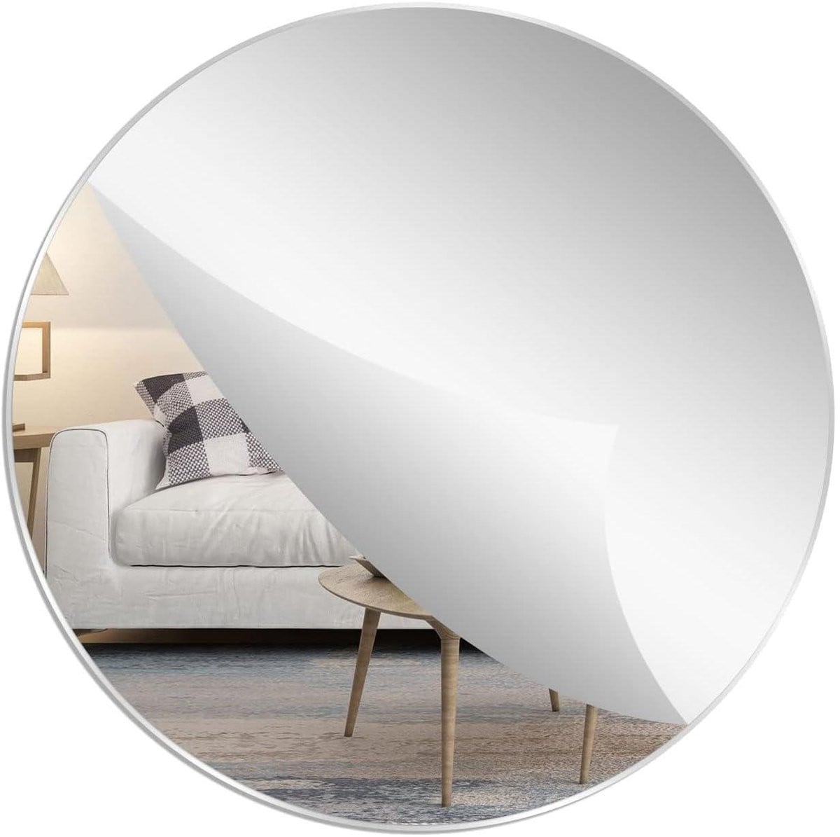 Ronde Wandspiegel Zilver - Zelfklevende Glas Wandspiegel met 20 cm Diameter