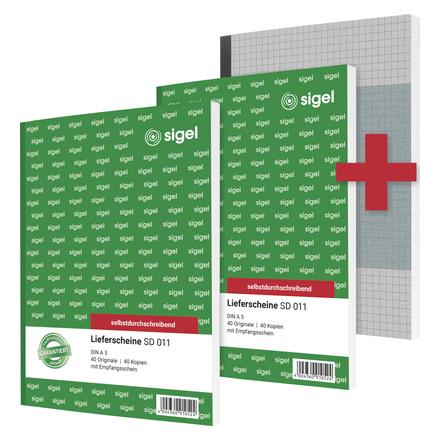 Sigel AKTION: 2 Lieferschein mit Empfangsschein Formularbücher + GRATIS 1 Notizbuch SN200 A5 (40x) (T1229)