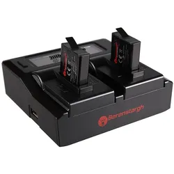 Berenstargh Dual LCD USB Ladegerät f. GoPro Gopro Hero 5 Hero 6 Hero 7, Action Cam Zubehör, Schwarz