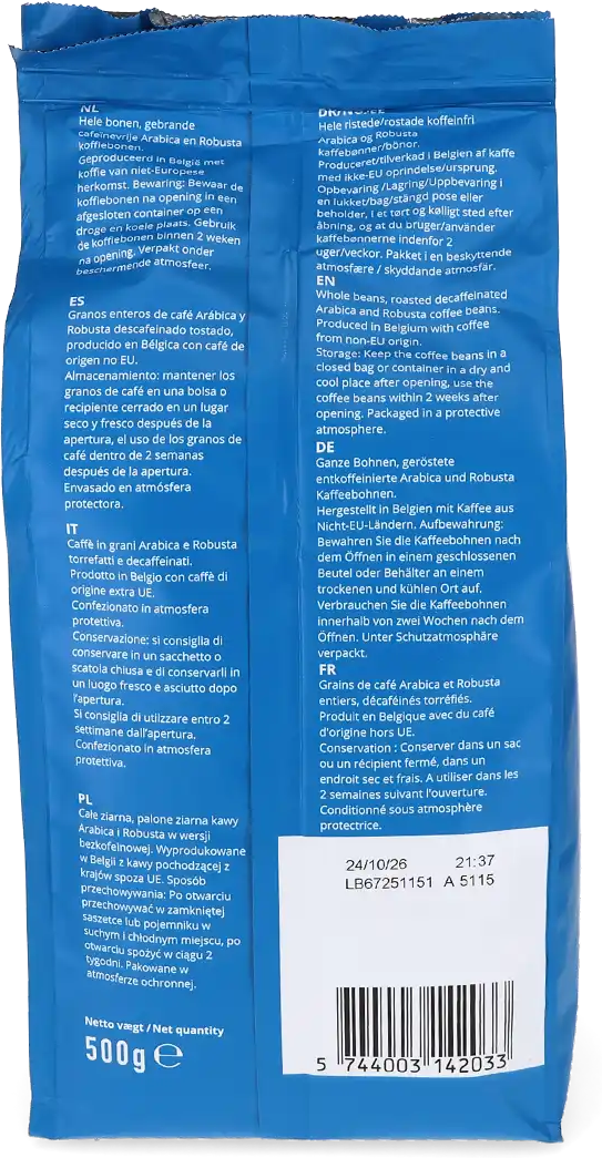 500g Décaféiné Kaffekapslen Grains de café - Moyen - Meilleur café - Pas cher