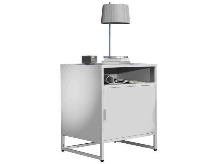 Nachttisch VCM Metall Nachttisch Beistelltisch Drehtür Flokas L , weiß, B:45cm T:40cm, Tische, Nachttisch