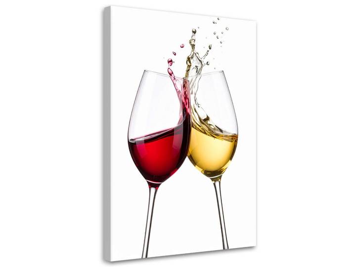 Feeby Leinwandbild Weißer und roter Wein 60x90cm, Mehrfarbig, Essen/Getränk, Rechteckig, 60x90 cm, Bilder & Rahmen, Bilder, Leinwandbilder