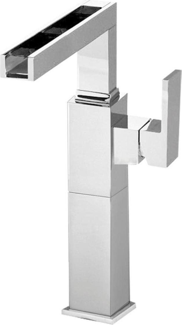 Casa Padrino Luxus Badezimmer Waschtischarmatur Silber 31 cm - Einhand-Waschtischbatterie mit Wasserfall-Auslauf