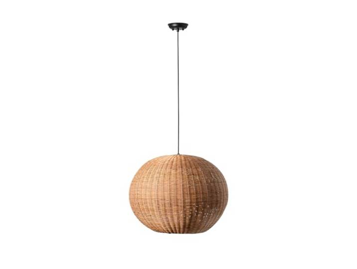 Faro Barcelona 65134-75 - HAKA 530 Hängeleuchte schwarz/rattan