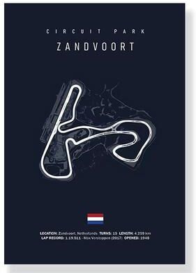 Uplift Treasures F1 Race Track Canvas Wall Art Poster 8 40x60cm Unframed