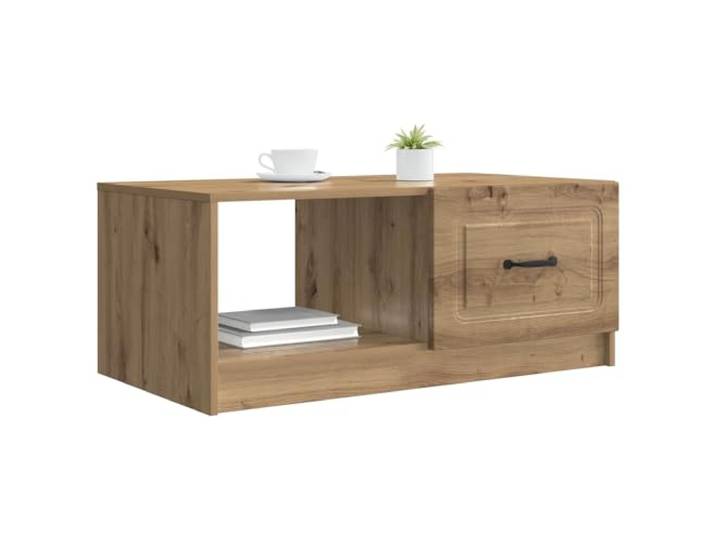 KTHLBRH Rechteckiger Couchtisch, handgefertigt, 90 x 50 x 37 cm Technisches Holz, 1 Tür, 2 Fächer, max. Tragkraft 60 kg, Vintage-Stil