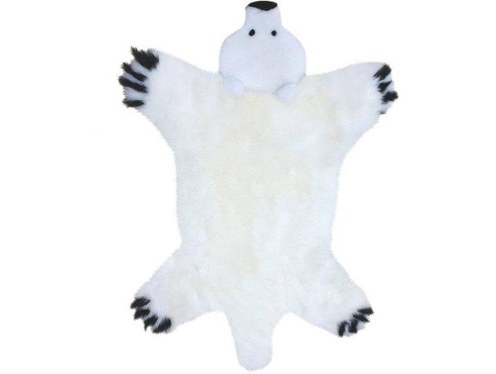 Fellteppich HEITMANN FELLE Bär Gr. 41, weiss (weiß), B:80cm H:40mm L:130cm, Lammfell, Teppiche, Fellteppich, Kinderteppich, echtes Lammfell, Kinderzimmer