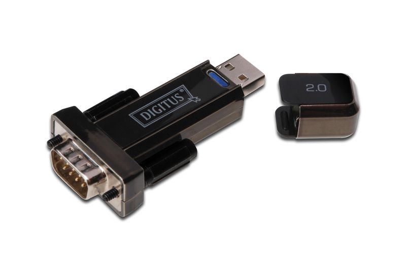DIGITUS USB 2.0 Adapter USB-A zu Seriell St./St. schwarz DA-70156