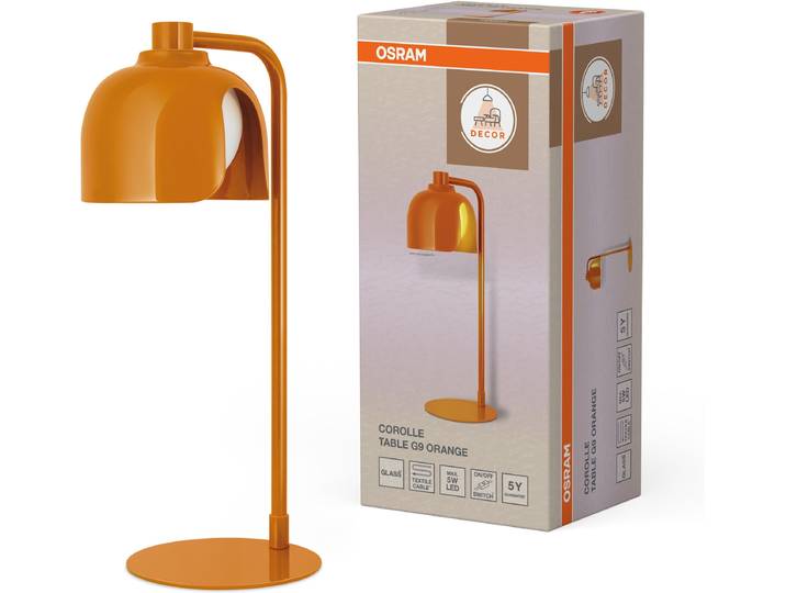 OSRAM Tischleuchte Decor Corolle , orange, H: 40cm, 1 Stk., Leuchten, Fassung G9, Stahl und Glas, Tischleuchte