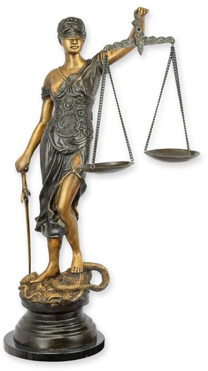 Bronzen beeld Vrouwe Justitia sculptuur Hoogte: 75,4 cm