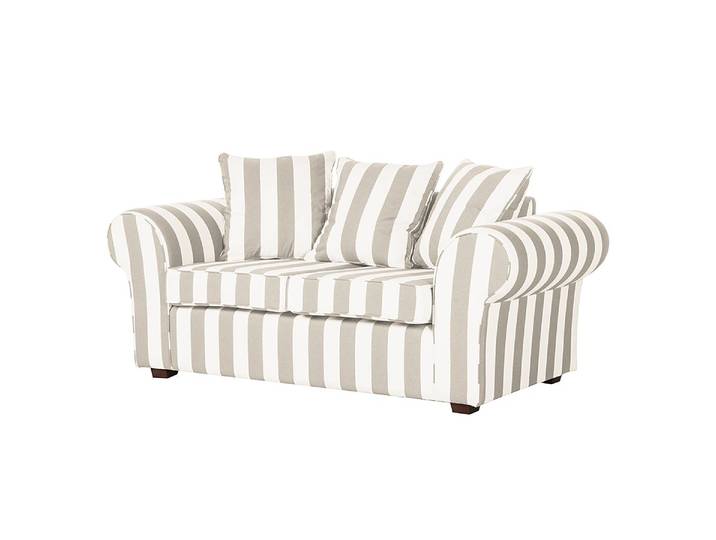 Sofa 2-Sitzer Beige/Beige Webstoff 187 x 88 x 88cm Landhaus