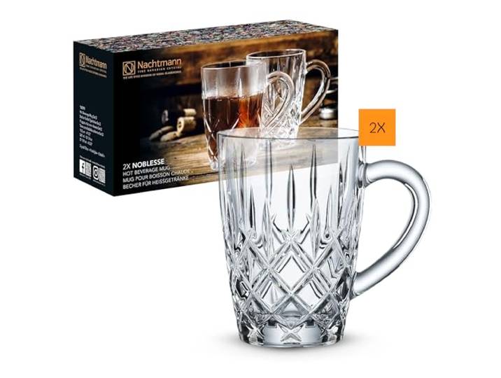 Nachtmann 2-teiliges Teegläser Set, 347 ml, Noblesse, 103771, Kaffeegläser aus Kristallglas, Gläser für heiße Getränke, spülmaschinenfest