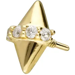 14 Karat Gold Schraubaufsatz mit Außengewinde MOISSANIT + 2 SPITZEN