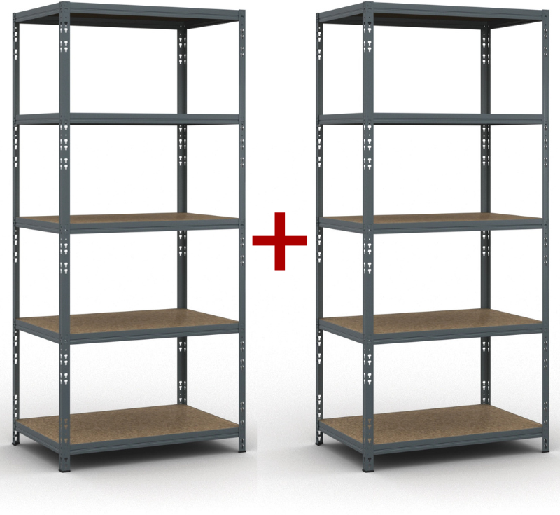 B2B Partner Fachbodenregal 1+1 GRATIS, 1954x900x600 mm, Traglast 175 kg