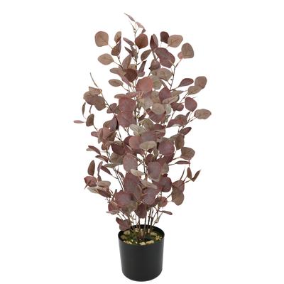 Kunstpflanze I.GE.A. "Eukalyptuspflanze", rot (burgund), B:40cm H:90cm L:30cm, Polyester, Kunstpflanzen, Kunstpflanze, Im Topf künstlicher Eukalyptus Eukalyptusbaum Eukalyptusbusch Pflanze