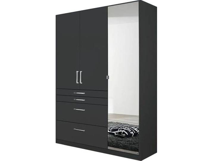 Kleiderschrank RAUCH Harburg im Schlafzimmer , grau (graumetallic), B:136cm H:197cm T:54cm, Holzwerkstoff, Schränke, Kleiderschrank, Schlafzimmerschrank Schrank Garderobe mit Spiegel