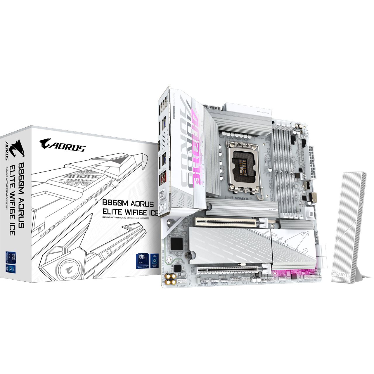 Gigabyte B860M AORUS Elite WIFI6E ICE Intel B860 So.1851 DDR5 mATX Retail