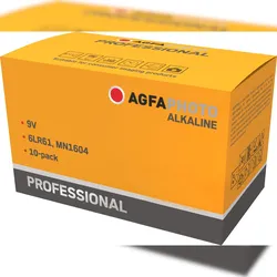 Agfaphoto Batterie Alkaline, E-Block, 6LR61, 9V Professional, Retail Box (10-Pack)