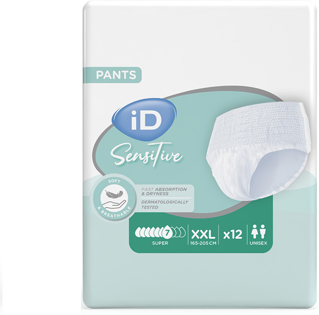 Ontex iD iD Sensitive Pants Super 2XL - 8 paquets de 12 protections