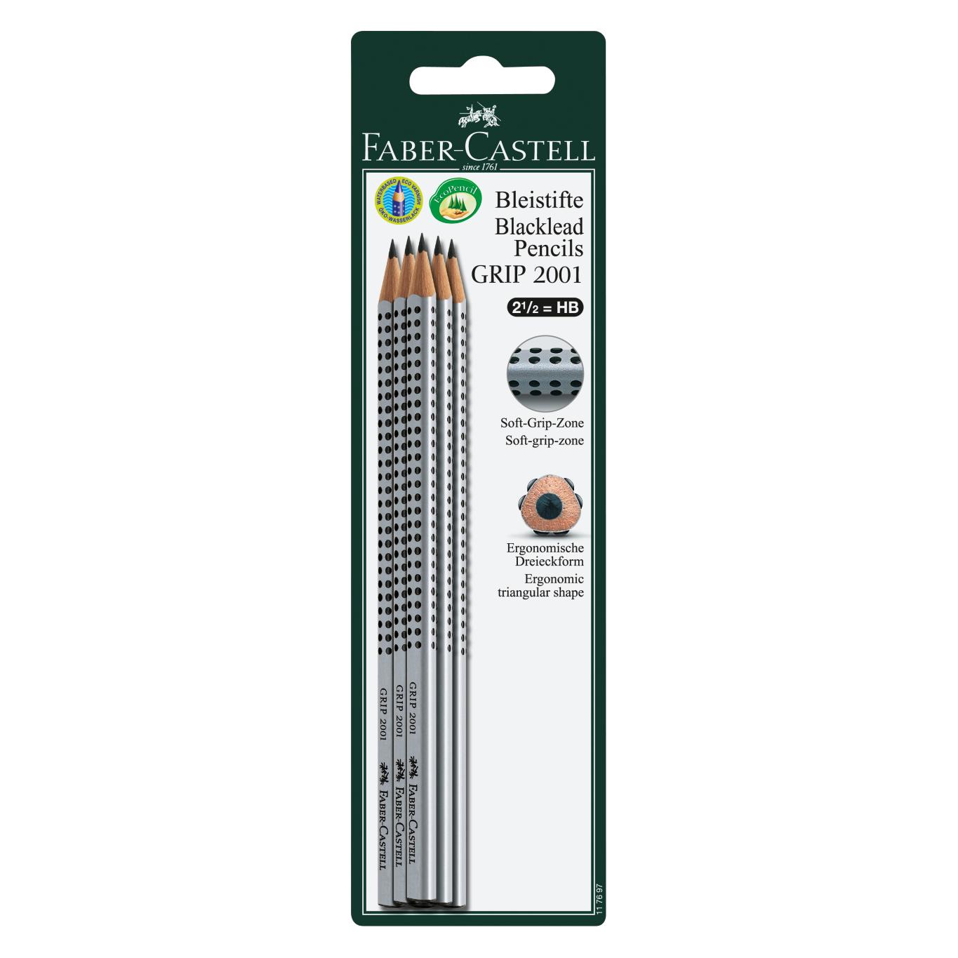 Faber-Castell Faber Castell Bleistift Grip 2001 HB 6x Blister 10er (3.80 mm, HB, 6x) (117697)