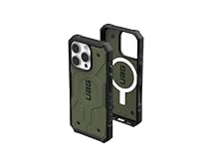 Urban Armor Gear UAG Pathfinder Coque pour iPhone 16 Pro 6,3 – Compatible avec MagSafe Charging – Coque de Protection Robuste Antichoc antidérapante de qualité Militaire, Vert Olive