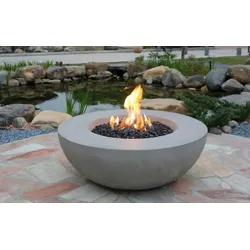 Gardenforma Gas Feuerstelle Ätna in grauer Betonoptik