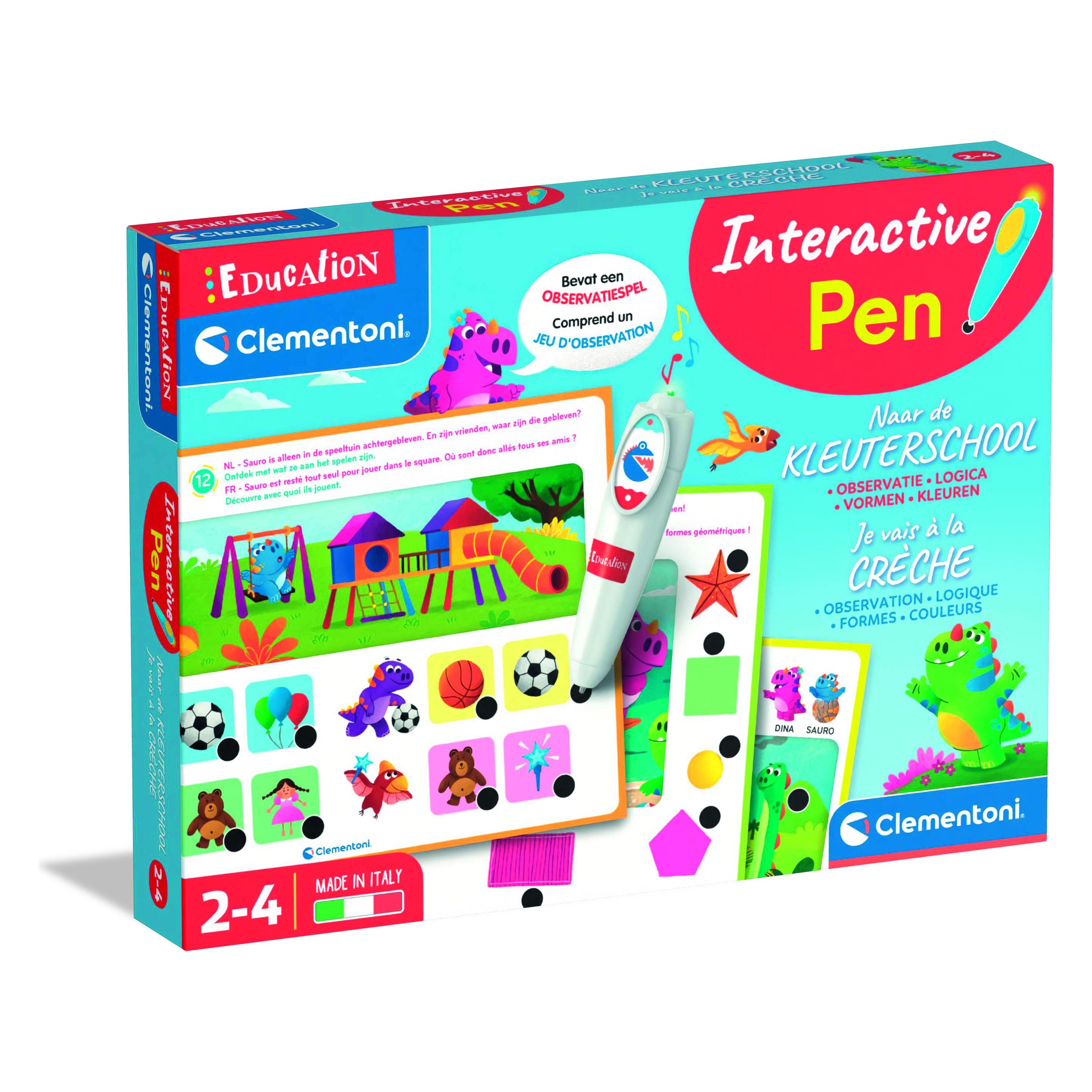 Clementoni Education - Interaktiver Stift für den Kindergarten (Französisch, Niederländisch, 2 - 4 Jahre) (56592)