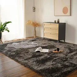 HOME DELUXE Hochflor Teppich SOFI - 180 x 120 cm Anthrazit