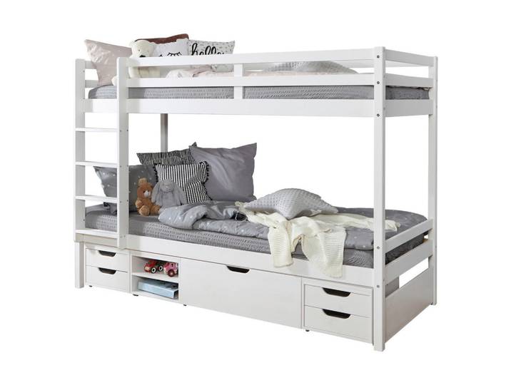 Livetastic Etagenbett, Weiß, Holz, Kiefer, massiv, 90x200 cm, für Rollrost geeignet, Kinderzimmer & Jugendzimmer, Kindermöbel, Kinderbetten, Etagenbetten