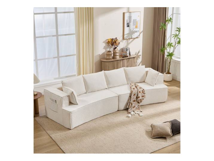 Celya Sofa Knochenloses moduläres Sofa mit tiefem Sitz, modernes Wohnzimmersofa, bequemes Cord-Cloud-Sofa