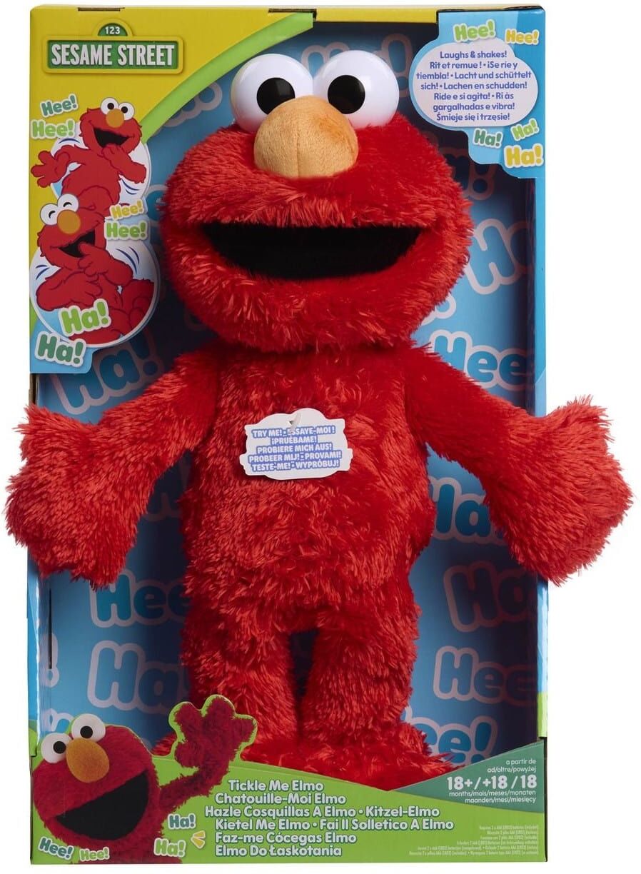 Sesame Street - Tickle Me Elmo for Kids 18 Months and Up - Interactive Plush Toy with Giggle Sounds - 13.5 in - Disney