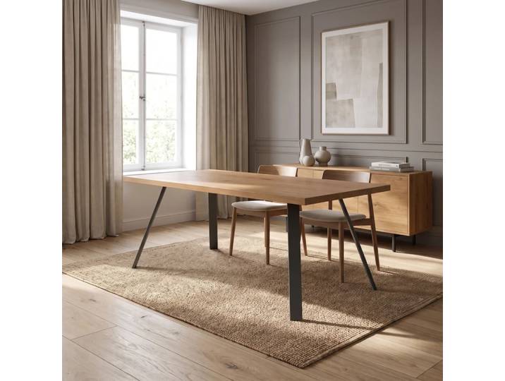 Lige-Tisch aus natürlichem Eichenholz 160x90 cm Danzz