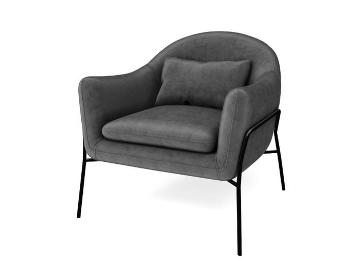 Sessel Samt CINDY anthrazit
