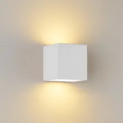 ISOLED Außenwandleuchte Up&Down, IP44, eckig, 2x GX53, exkl. Leuchtmittel, Aluminium / Glas, Weiß ISO-112186