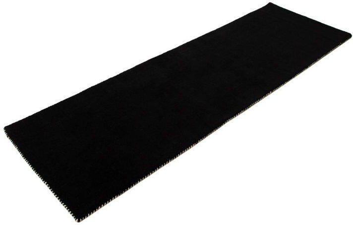 Carpetfine Wool Hand Woven Area Rug Black Runners 80 x 300 cm