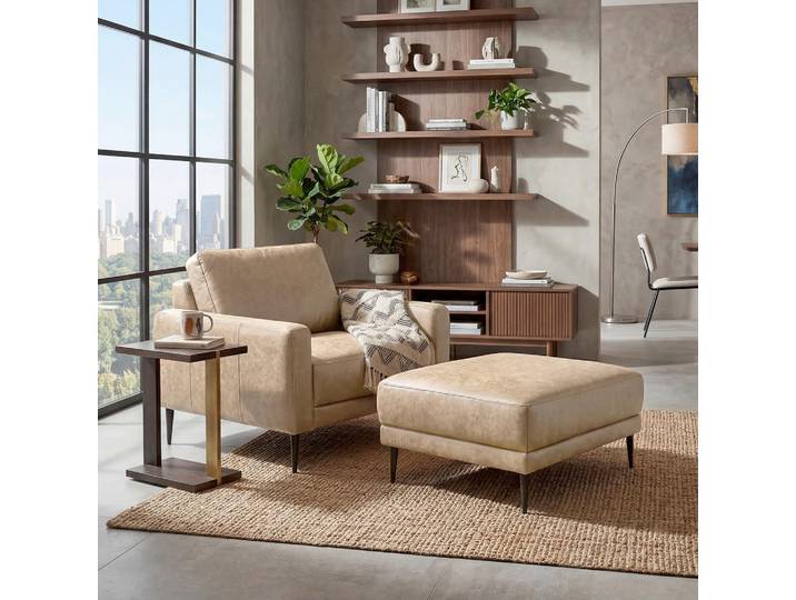 Livetastic Hocker, Beige, Metall, Echtleder, Rindleder, rechteckig, 96x45x80 cm, Wohnzimmer, Sessel, Hocker, Sitzhocker