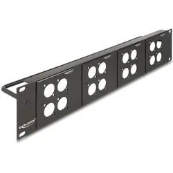 Delock D-Typ 19" Patchpanel mit 4 D-Typ Platten 86 x 86 mm u, Server Zubehör, Schwarz