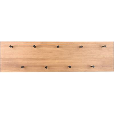 Wandgarderobe MIRRORS AND MORE "Samantha", braun (holzfarbig), B:75cm H:20cm T:9,2cm, Holz teilmassiv, Metall, Garderobenpaneele, Wandgarderobe